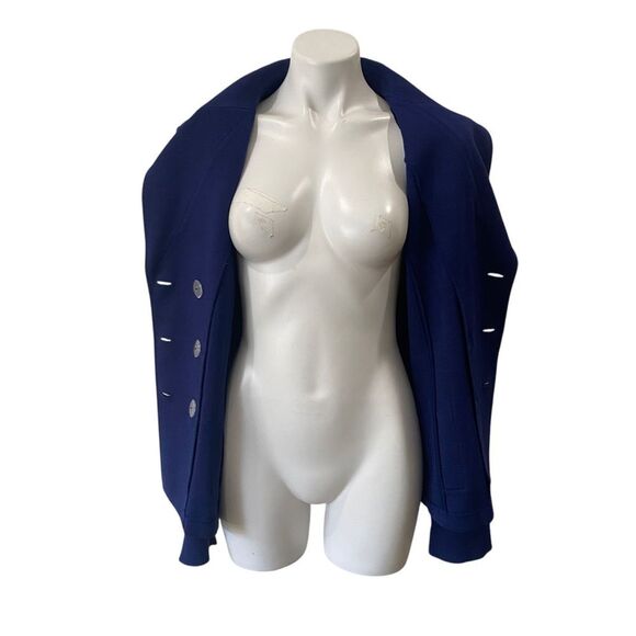 St. John Knit designer Women's Wool Navy Double-Breasted Blazer jacket sz 12 - - Picture 7 of 11